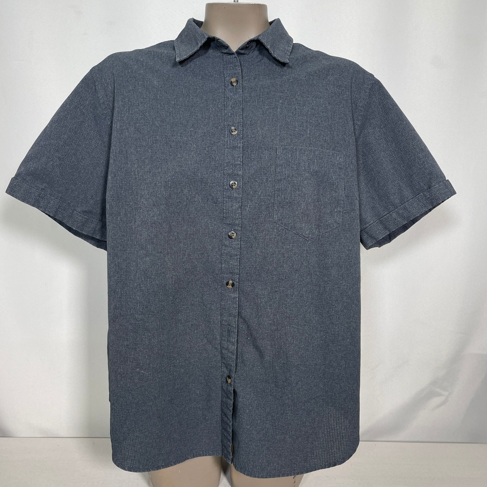 McDonald's Gray Textured Employee Issue Workwear Button Down Shirt Women's XL-R
